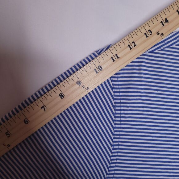 J Mclaughlin Polo Shirt Mens Large Striped Blue, White Pima Cotton Golf - Picture 8 of 11